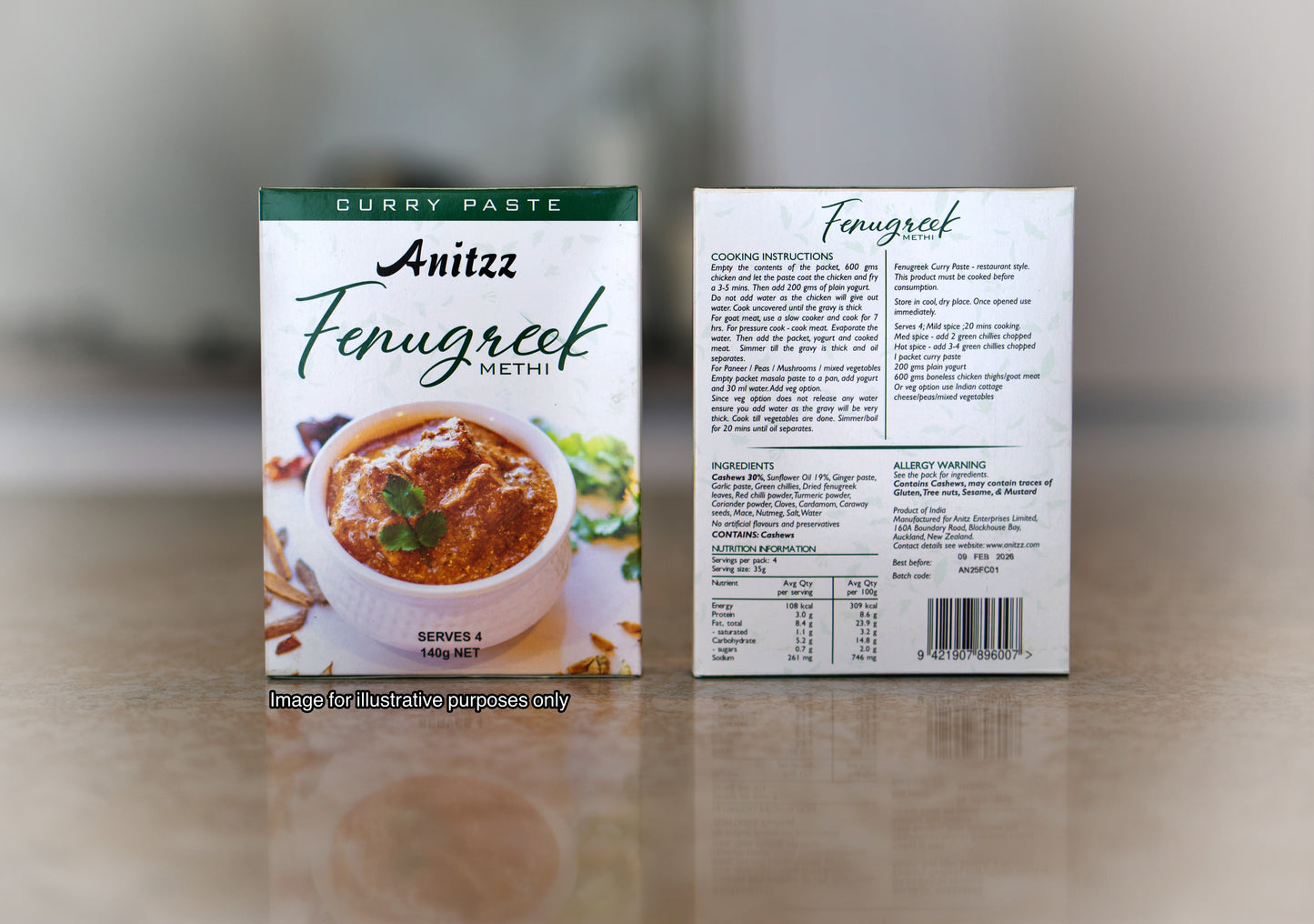Fenugreek (Methi) paste - set of 4