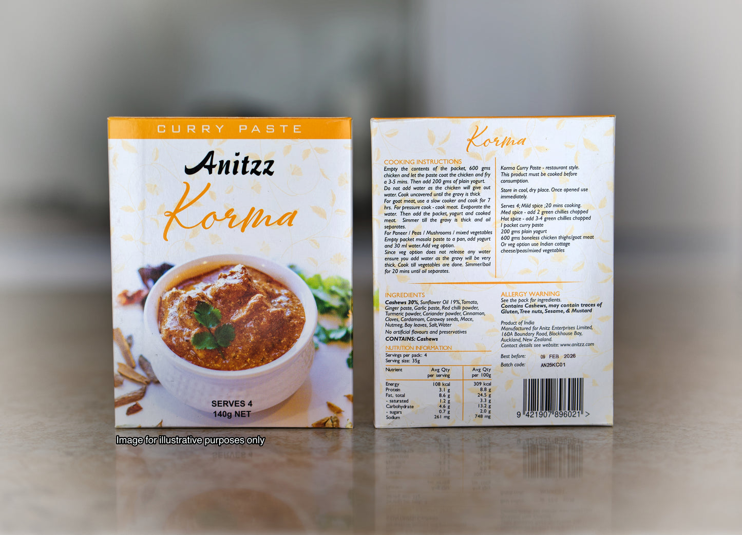 Combo-4 boxes of curry paste (one box of each flavour)