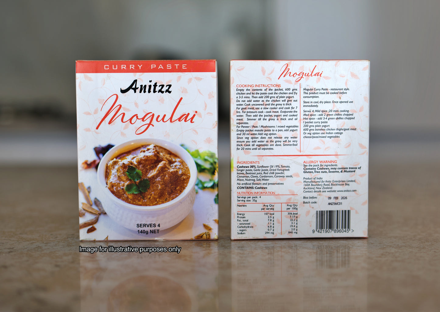 Combo-4 boxes of curry paste (one box of each flavour)