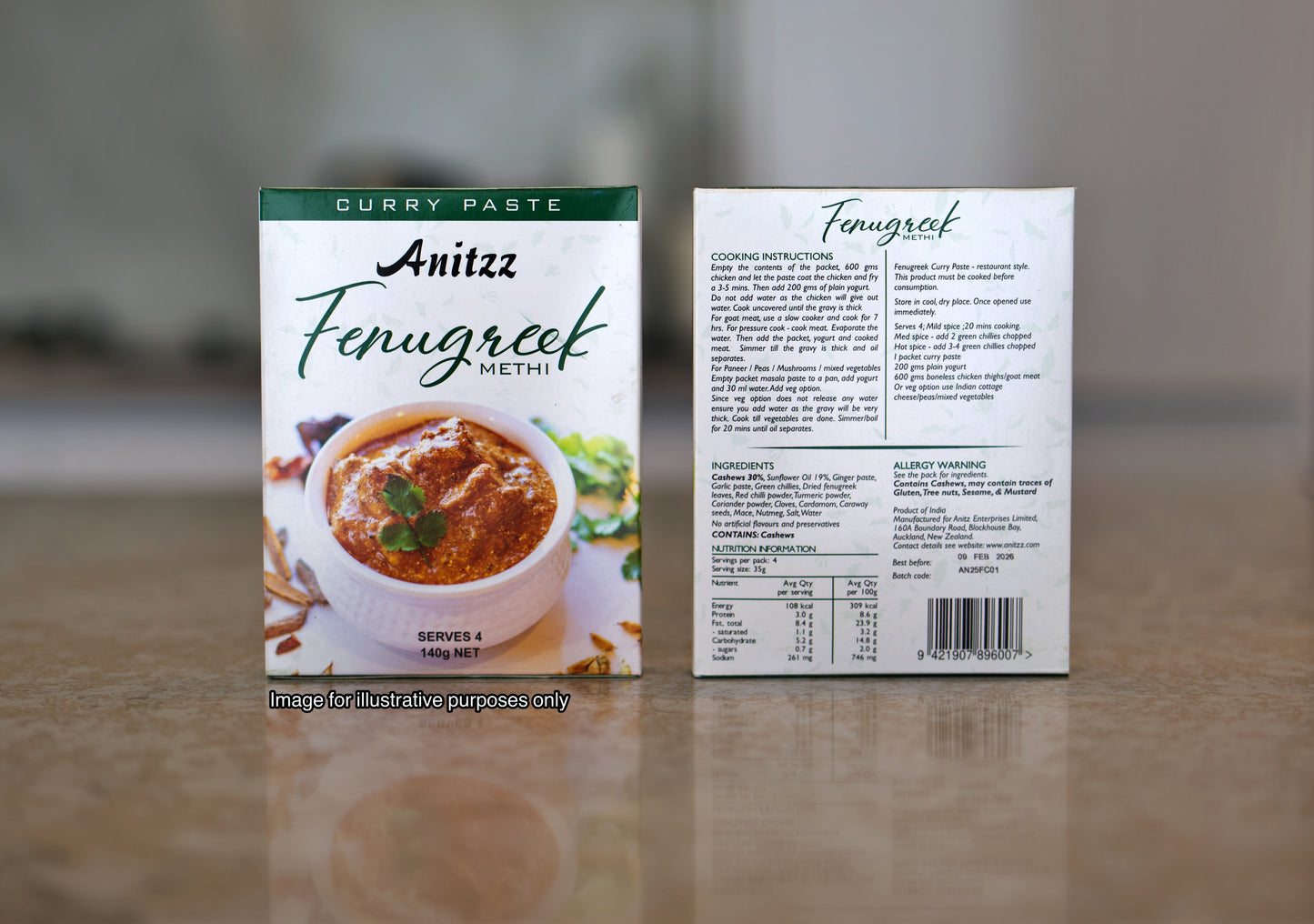 Combo-4 boxes of curry paste (one box of each flavour)